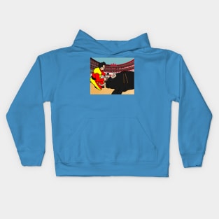 Arena Bullfight Torero Bull Kids Hoodie